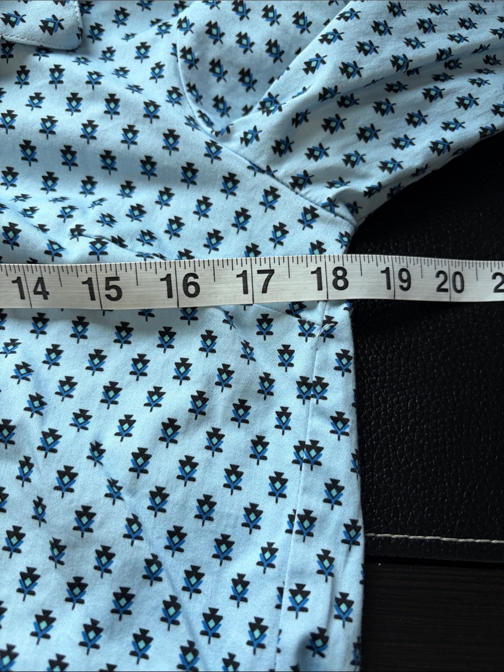 Souleiado Mouche fly print blouse Blue Long Sleeve Top Womens Sz 42 US 14 - Picture 9 of 11